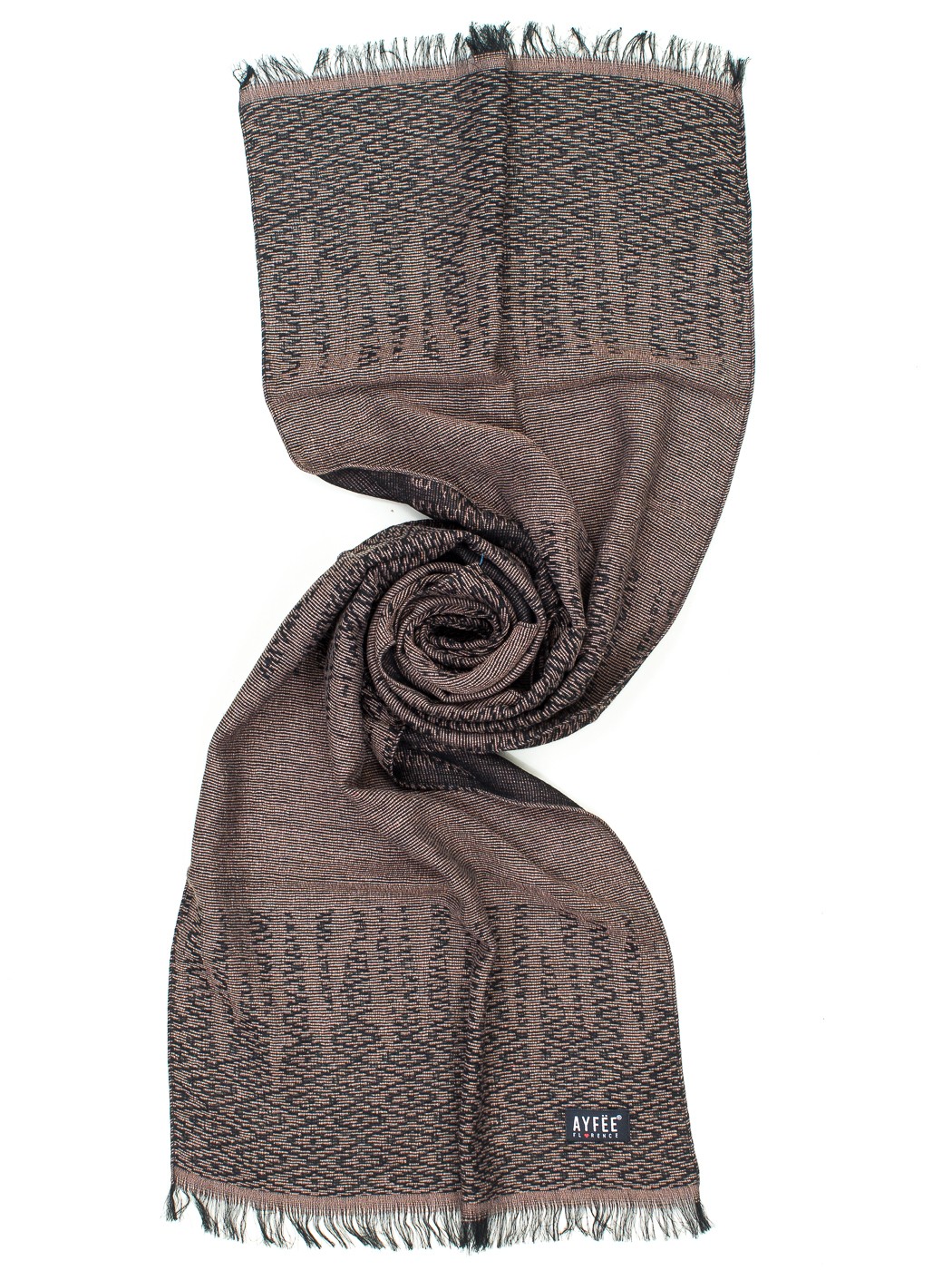 STOLA UOMO JACQUARD RHOMBUS , 45X180 - CAMEL